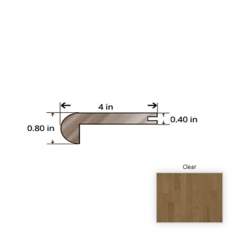 Serenity Oak Clear Hardwood Moulding / Trim - 84.25" Stair Nose - Truemark Glaze Tek