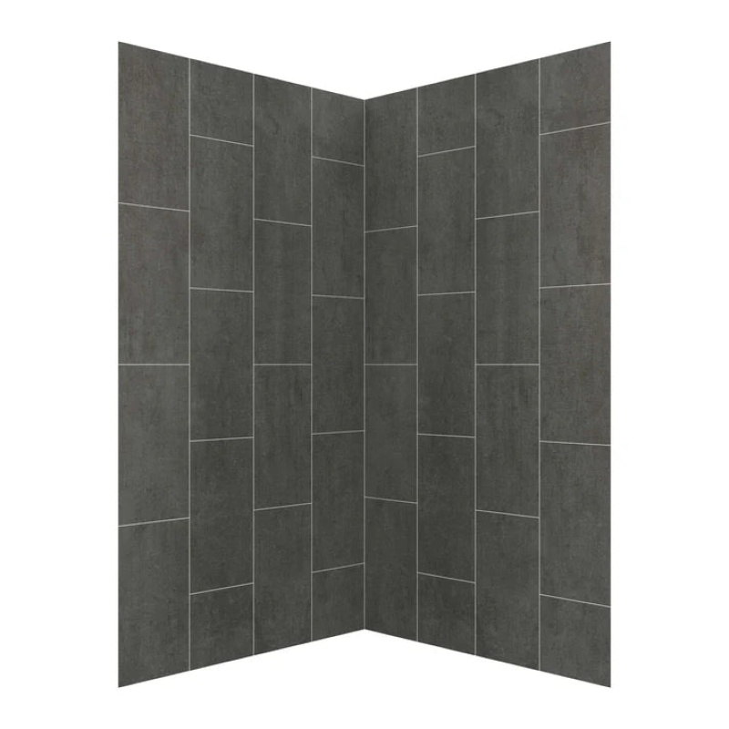 Jetcoat Core Slate 2 Piece Glue Up Composite Shower Wall - 42" X 42" X 78" - Slate