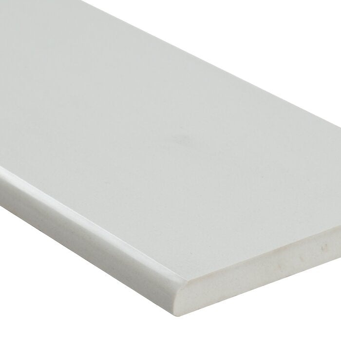 Domino White Porcelain Bullnose 4" x 24"