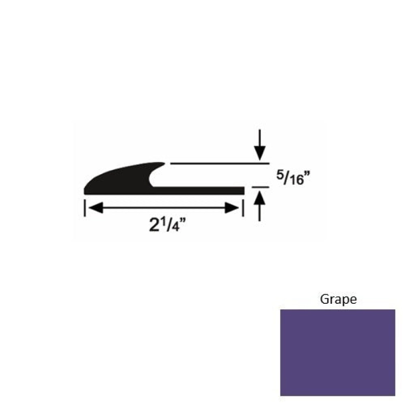 Solid 39 Grape Rubber Glue Down Carpet Edge