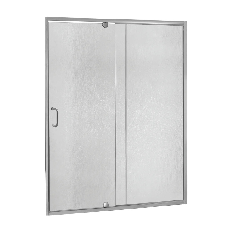 Cove Silver Sliding Frameless Shower Door - 60" X 72" With Rain Glass - Silver