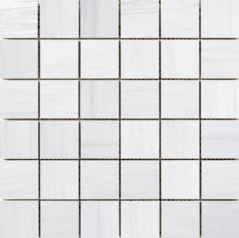 Latitude White Porcelain Mosaic - 2" X 2" - Matte