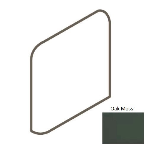 Keystones Unglazed Mosaic Oak Moss Porcelain Floor & Wall Trim - 2" X 2" Bullnose Outcorner - Matte