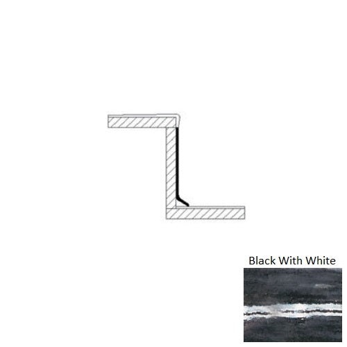 Black With White Rubber Risers 7" x 72"