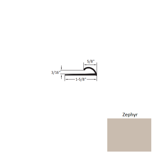 Johnsonite Zephyr Vinyl Moulding / Trim Edge Guard