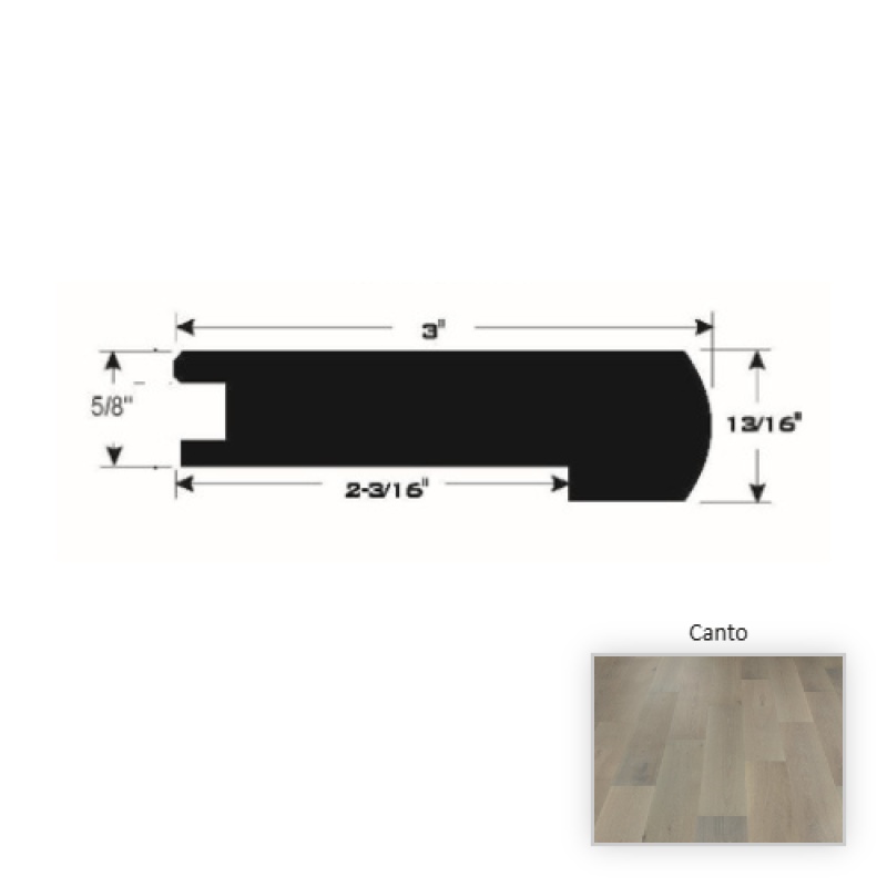Symphony French White Oak Canto 90" Flush Stair Nose - Brushed Matte