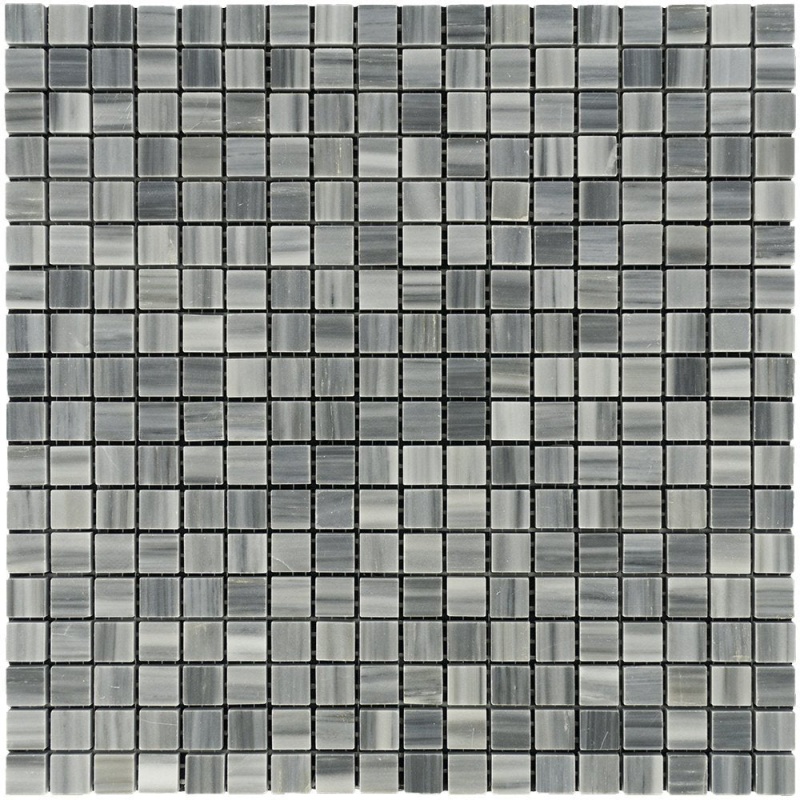 Bardiglio Vein Cut Marble Mosaic - 5/8" X 5/8" - Polished