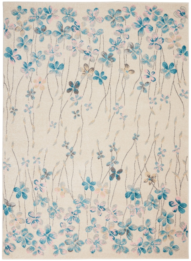 Tranquil Tra04 Ivory Polypropylene Contemporary Area Rug, 4 ft x 6 ft