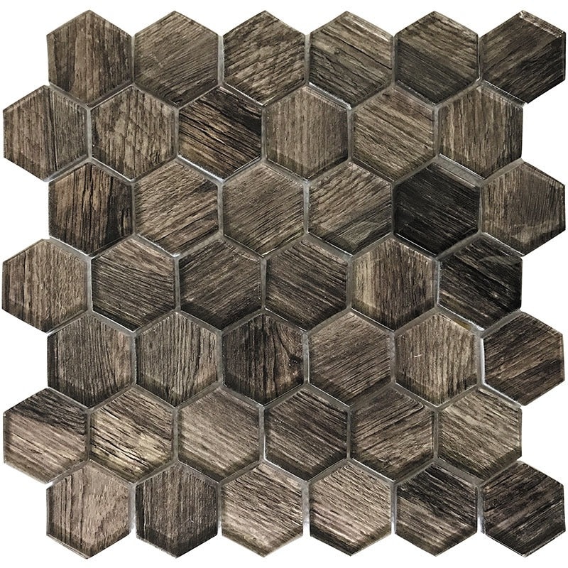 Sierra Sequoia Glass Mosaic - 1.9" X 1.9" Hexagon - Glossy