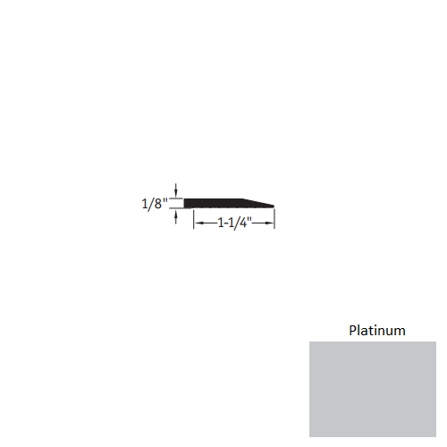 Johnsonite Platinum Vinyl Moulding / Trim - 1 1/4" X 25 Ft (300") X 1/8" Reducer - Reducer