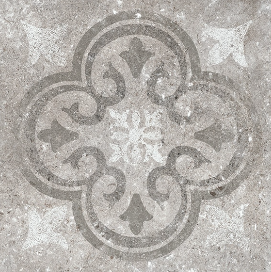 Creativo Siena Greige Deco B Porcelain Tile - Matte - 12" X 12"