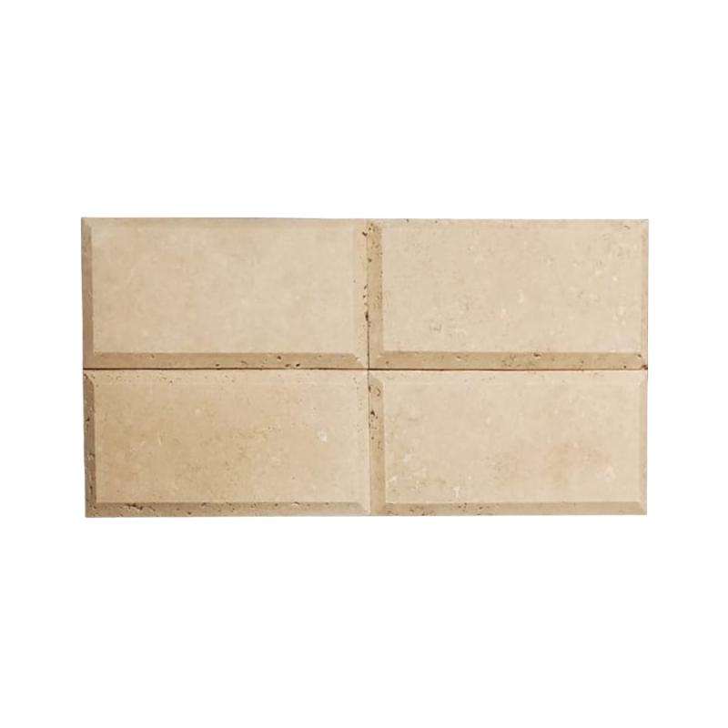 Durango Cross Cut Beveled Travertine Tile 3" X 6"