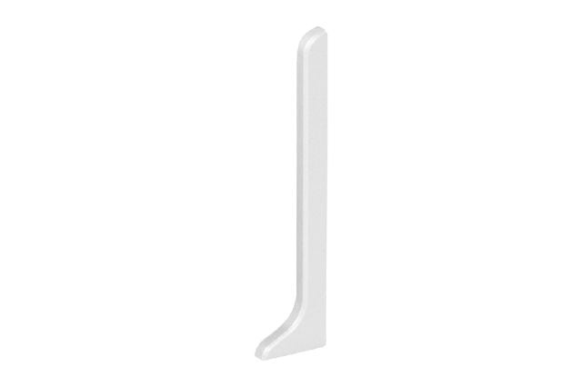 Designbase Sl Right End Cap Metal Tile Edging Trim - Matte White Color Coated Aluminum