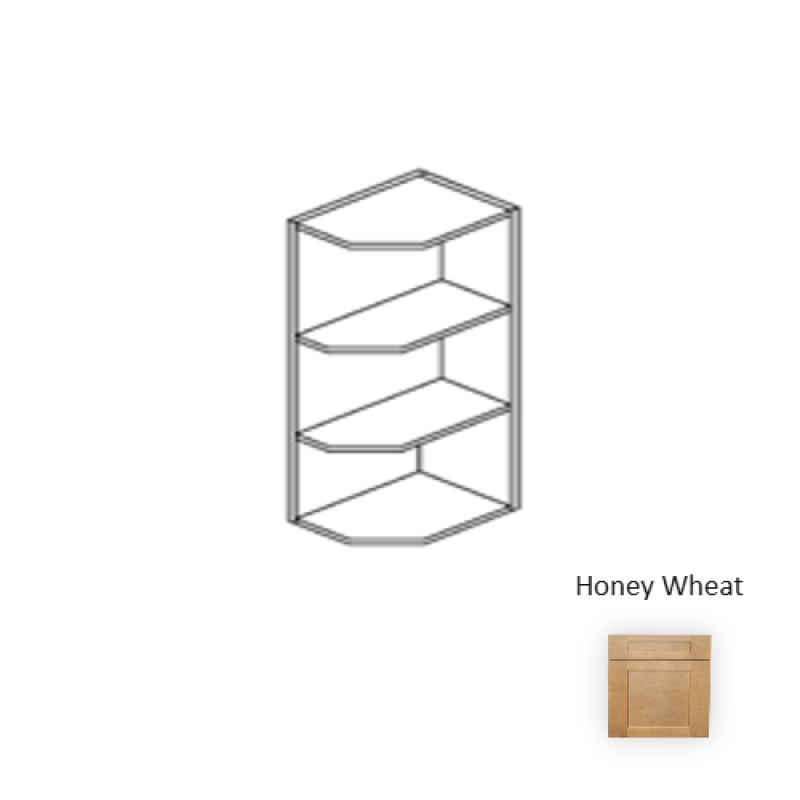 Hw.Wes0930 Framed Shaker Deluxe Honey Wheat Natural Clear Coat Wood Kitchen Wall Cabinet - 9" X 30" X 12" - Natural Clear Coat