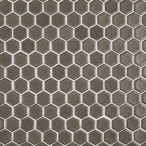 Ashland & Halsted Ivory Porcelain Mosaic - 1" Hexagon - Matte