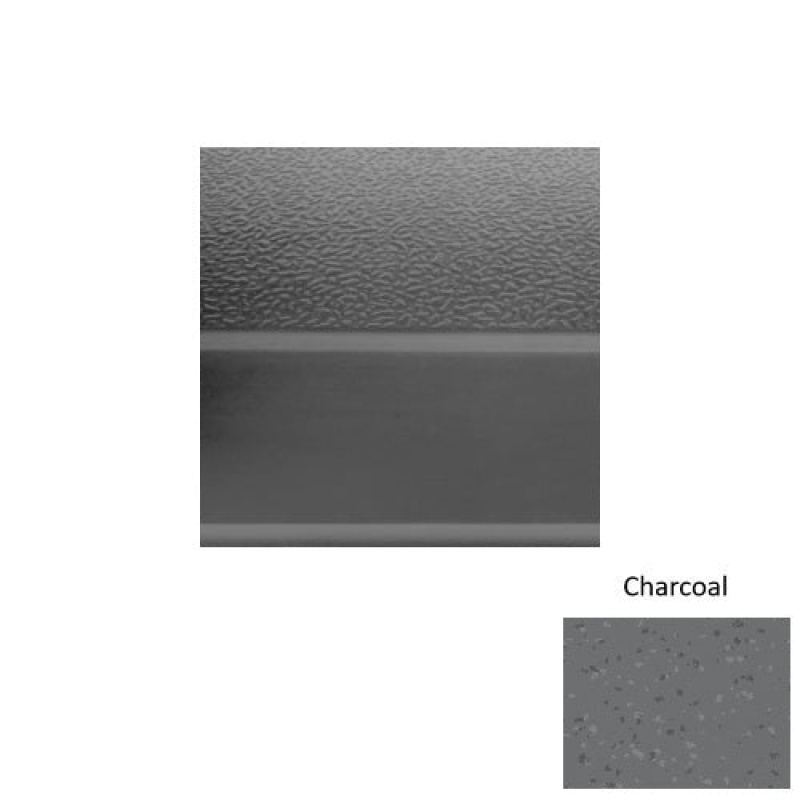 Symmetry 93 Charcoal Rubber (Sq) With Galley Red Abrasive Strip Stair Tread With Dupont Kevlar - Textured