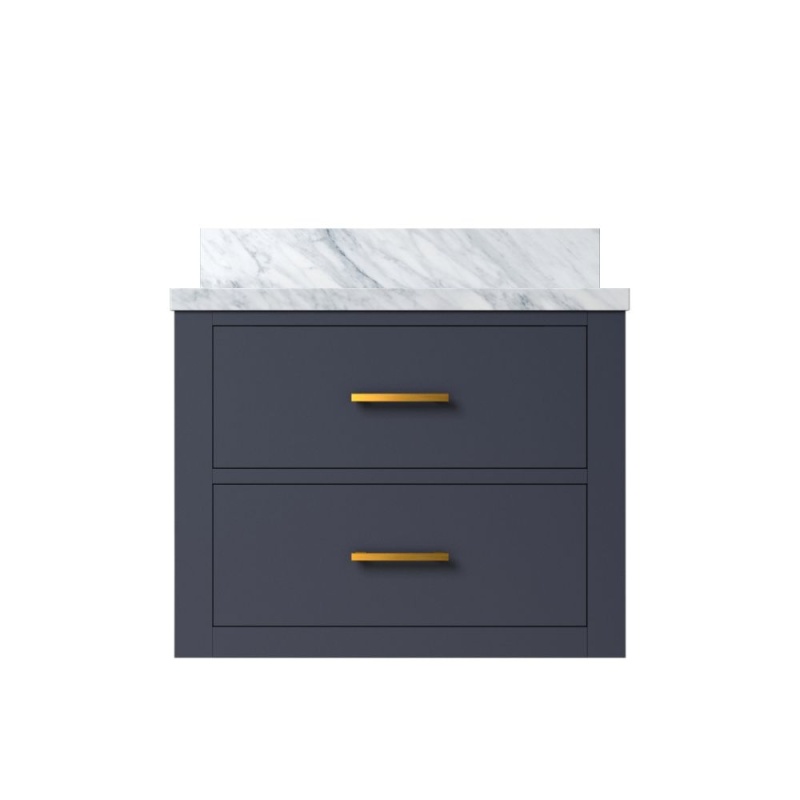 Castor Blue Wood Wall Mounted Single Sink Bathroom Vanity With Acrylic Top - 24" - Blue