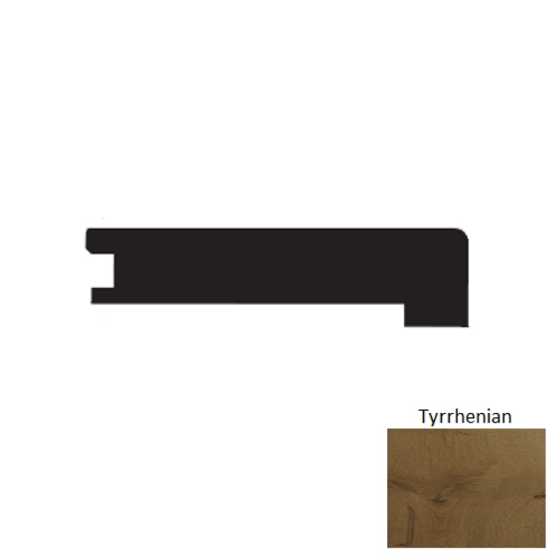 Mediterranean Tyrrhenian Hardwood Moulding / Trim - 3" x 90" Square Stair Nose - Wire Brushed