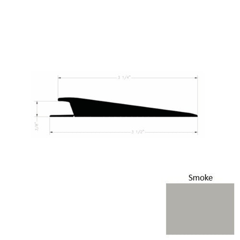 Solid 74 Smoke Rubber Rolling Traffic Transition – 3 1/2" X 9 Ft (108") X 3/8"