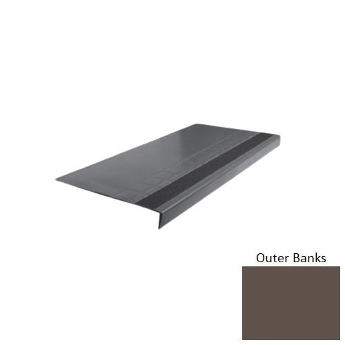 Flextones Outer Banks Type 875 With Flush Ribbed / Smooth Insert Distinct Designs Rubber - 12 1/4" X 72" Stair Tread - Raised Square Design