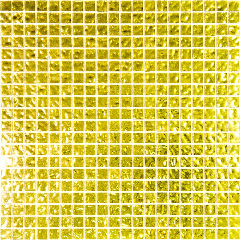 Alma Line Gold Gm Gmc02 15 Glass Mosaic - 0.6" X 0.6" - Glossy