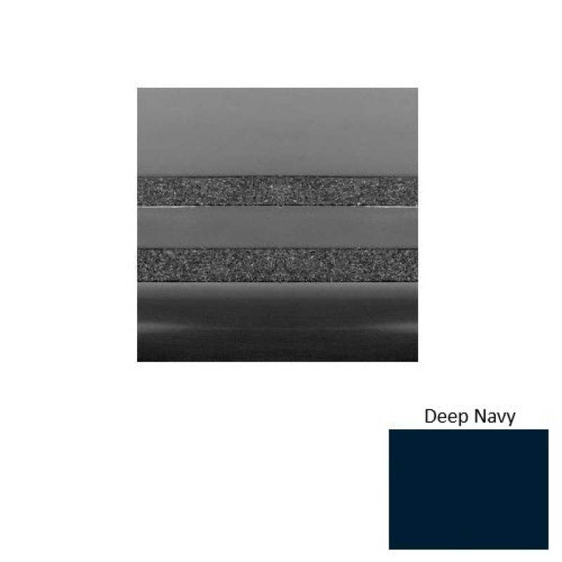 Solid 41 Deep Navy Heavy Duty Rubber (Rd) With Galley Red Abrasive Strip Stair Tread With Dupont Kevlar - Smooth
