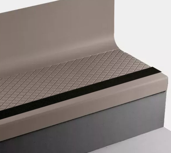 Sandalwood Diamond Rubber Stair Tread with Riser