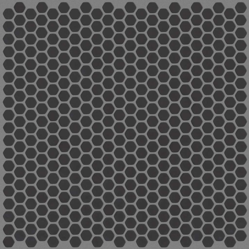 Retro Black Hex Glass Mosaic - Hexagon - Matte