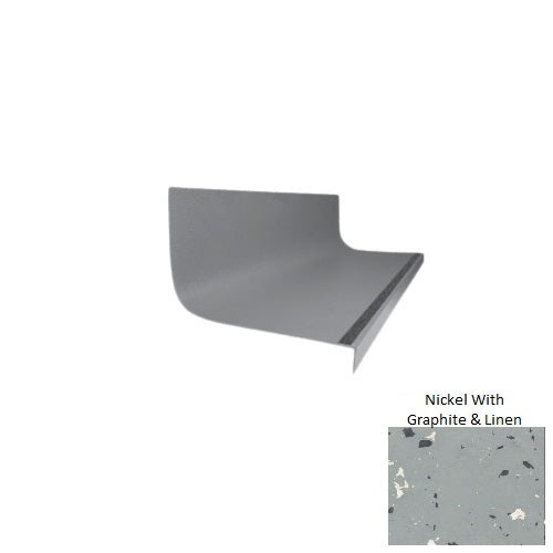 Spextones Nickel With Graphite & Linen Type 1975 With Flush Carborundum Strip Distinct Designs Rubber - 20 3/8" X 72" Stair Tread - Hammered