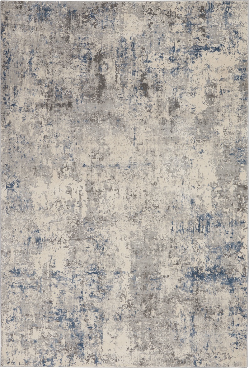 Rustic Textures Rus07 Ivory / Grey / Blue Area Rug