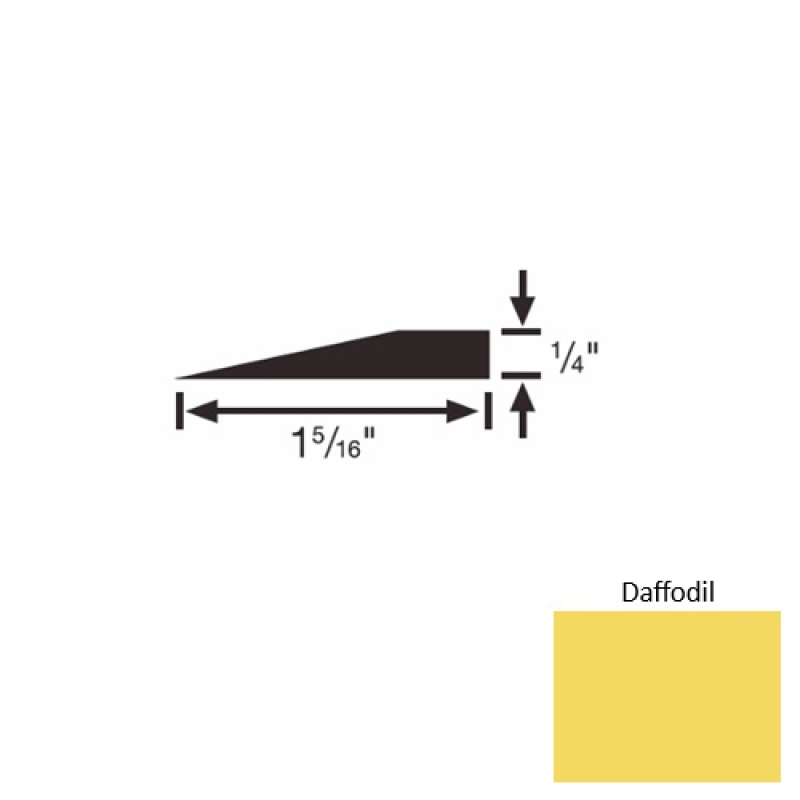 Solid 24 Daffodil Rubber Reducer Strip - 1 5/16" X 9 Ft (108") X 1/4"