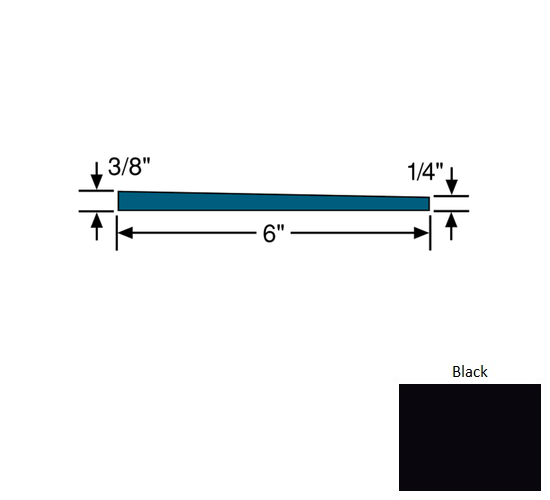 Johnsonite Black Vinyl Moulding/Trim Subfloor Leveler, 6" x 48"