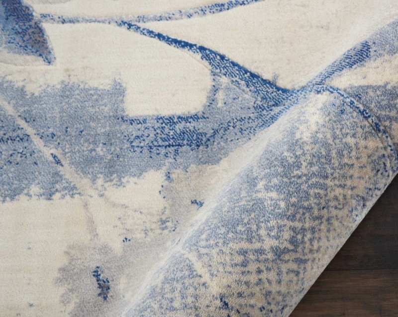 Somerset Ivory Blue 6 Ft Round Area Rug