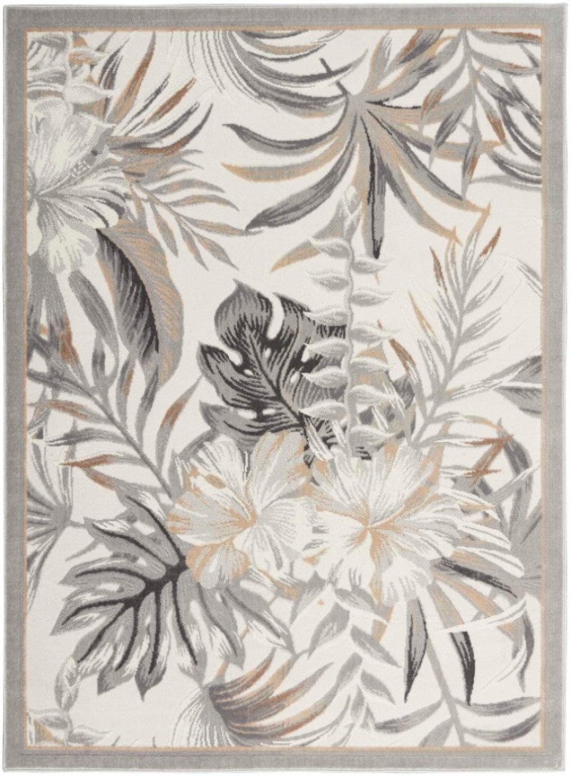 Seaside Ivory Grey Sds02 Polypropylene & Polyester Contemporary Area Rug - 2 Ft X 3 Ft - Ivory Grey
