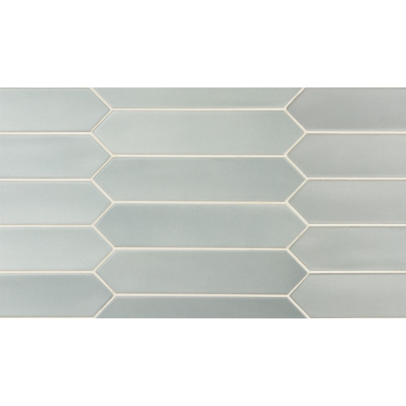 Alfama Pickets Blue Ceramic Tile - Matte - 2" X 10"