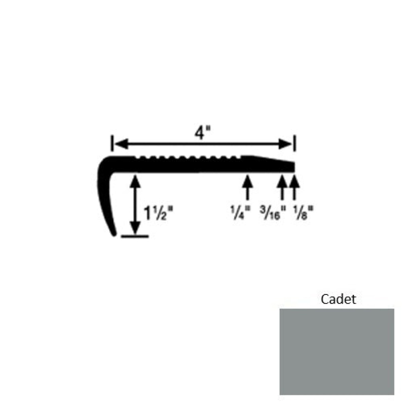 Solid 01 Cadet Rubber Commercial Stair Nosing