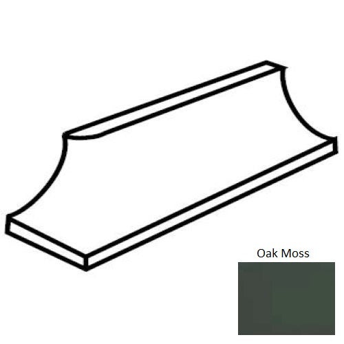 Keystones Unglazed Mosaic Oak Moss Porcelain Floor & Wall Trim - 1" X 2" Cove Base Outcorner - Matte