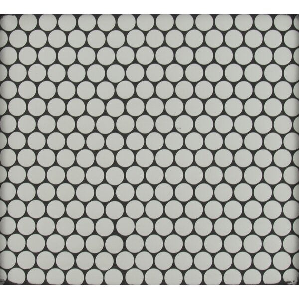 Bianco Porcelain Mosaic - Penny Round