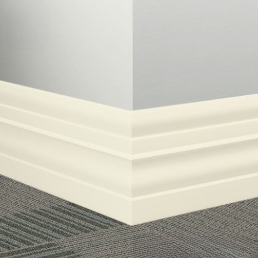 Johnsonite White Pearl Rubber Millwork Contoured Wall Base - 6" X 96" X 1/4" Attache - Millwork Contoured Wall Base