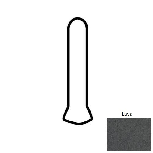 Basalto Lava Porcelain Floor & Wall Trim - 1" X 6" Cove Base Outcorner - Matte