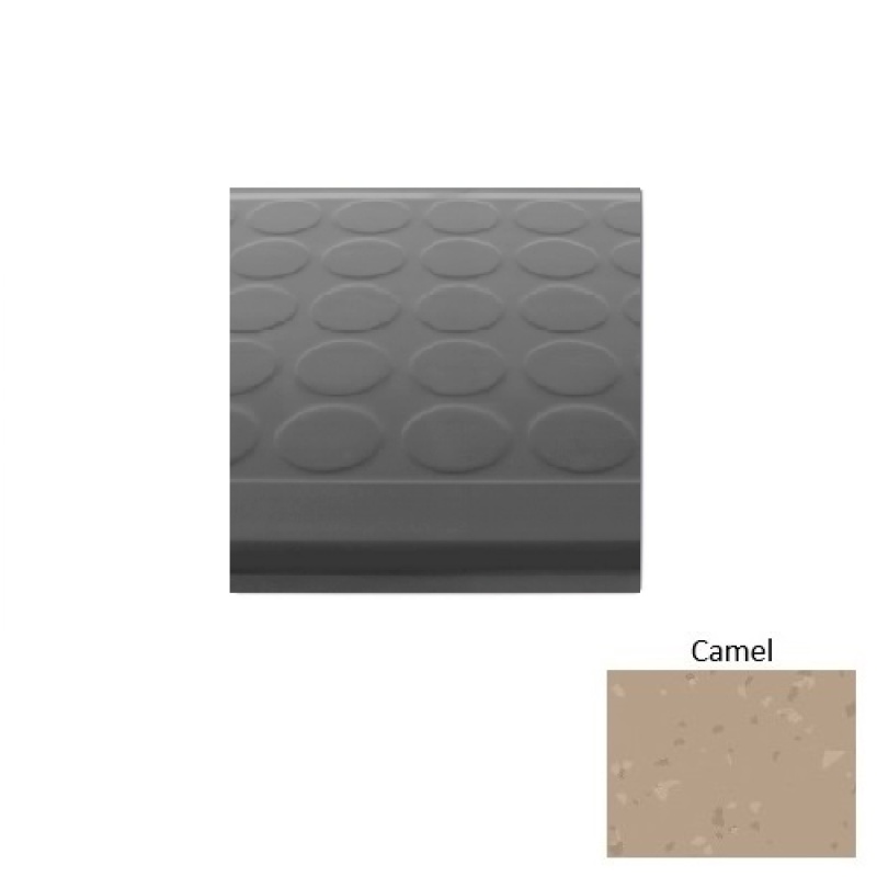 Symmetry 92 Camel Low Profile Raised Circular Rubber (Sq) Stair Tread - Textured