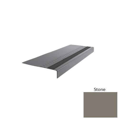 Flextones Stone Type 585 With Flush Ribbed / Smooth Insert Distinct Designs Rubber - 12" X 72" Stair Tread - Rbt Radial High Profile Design