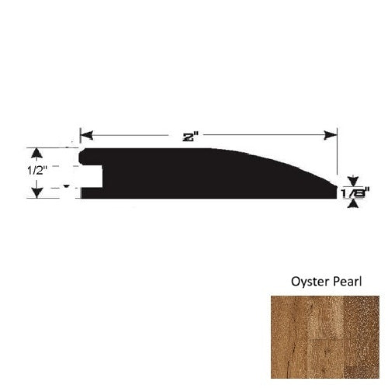 Oysters Pearl Hardwood Moulding / Trim - 90" Reducer - Ultra Low Gloss Urethane