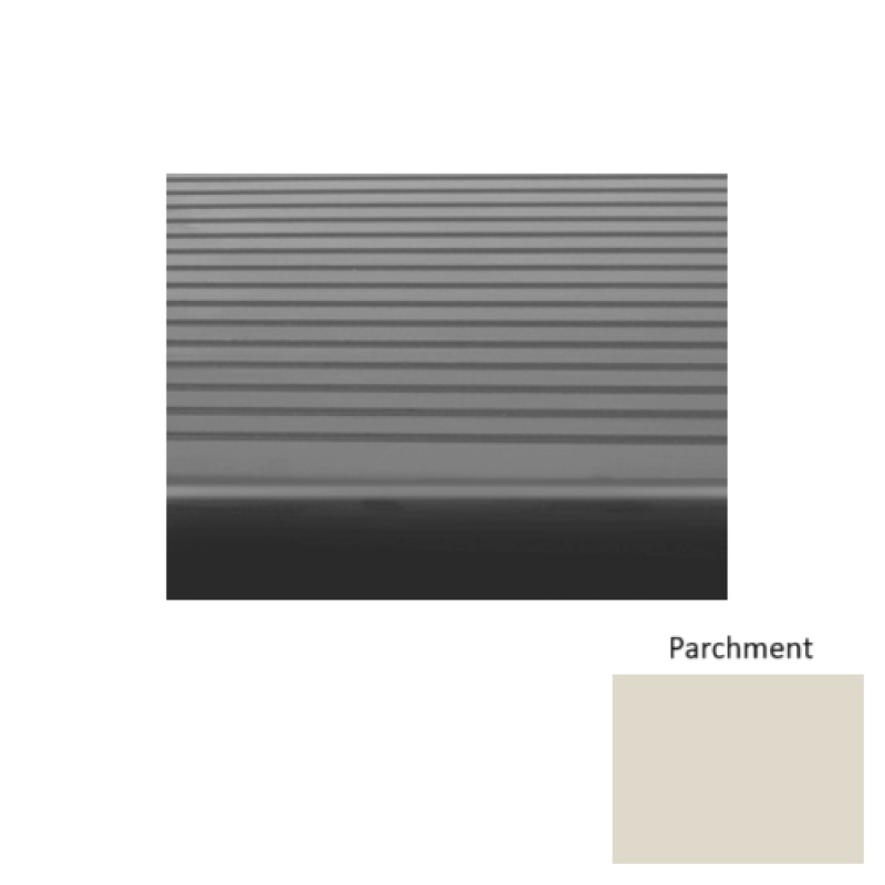 Solid 80 Parchment Light Duty Rib Rubber (Sq) With Safety Yellow Abrasive Strip Stair Tread - Ribbed