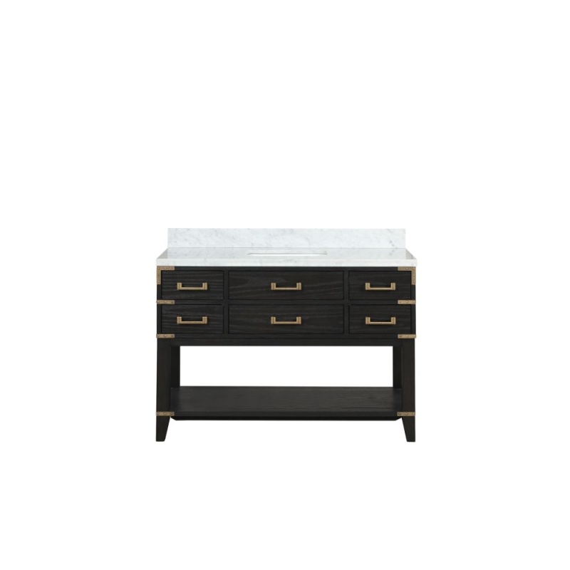Norwalk Black Oak Wood Freestanding Single Sink Bathroom Vanity