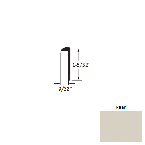 Johnsonite Pearl Vinyl Moulding / Trim - 9/32" X 12 Ft (144") Square Cap Cove Cap - Square Cap Cove Cap