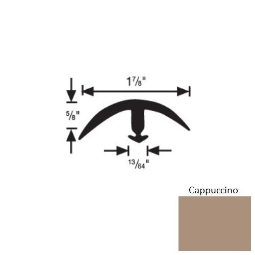 Flextones Cappuccino Vinyl 164 Snap Down Super Edge - 1 7/8" X 12 Ft - Thermoplastic