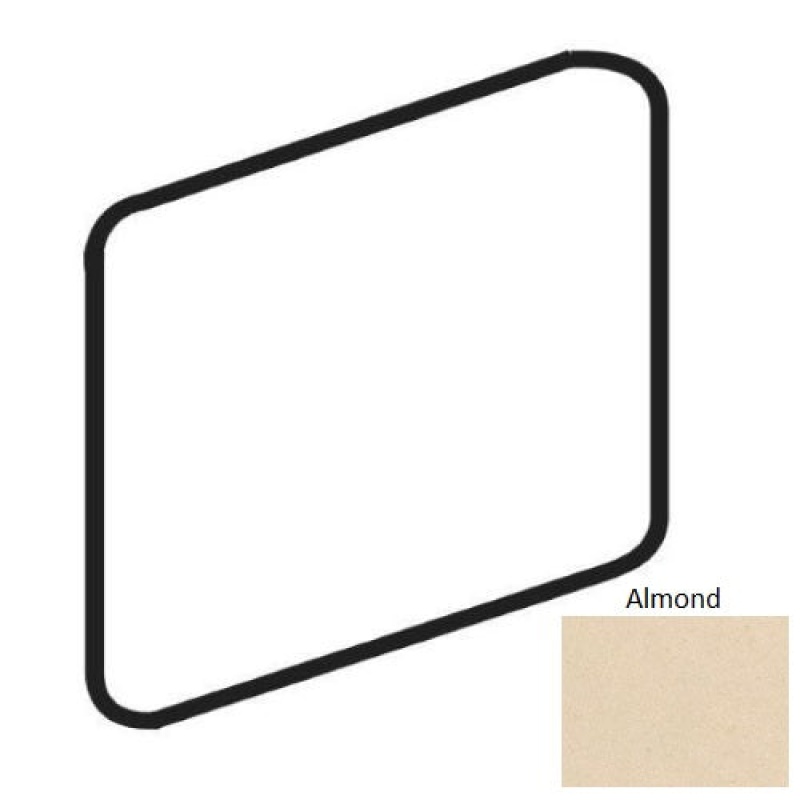 Colormatch Almond Ceramic Wall Trim - 3" X 3" Bullnose Outcorner (Qh02) - Matte
