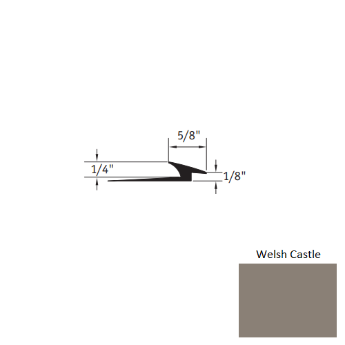 Johnsonite Welsh Castle Vinyl Moulding / Trim - 5/8" X 12 Ft (144") X 1/4" - 1/8" Slim Line Transition - Slim Line Transition