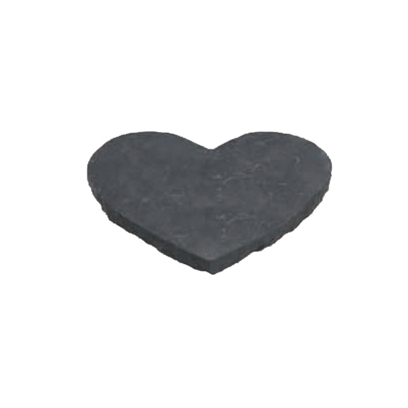 Antique Black Heart Limestone Stepping Stone - Tumbled - 15" X 18"